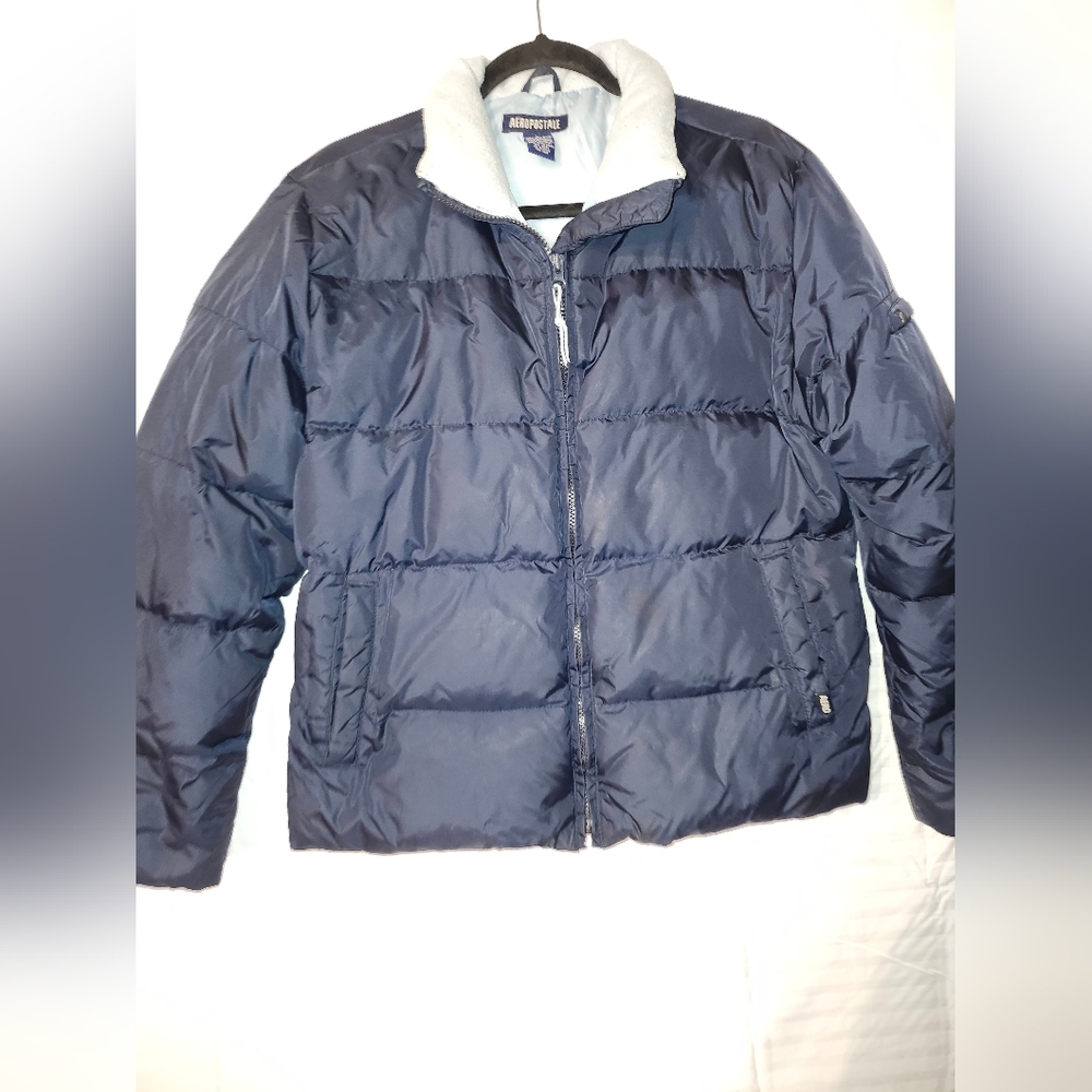 Aeropostale Junior’s Lightweight Puffer Jacket -Blue - Size L